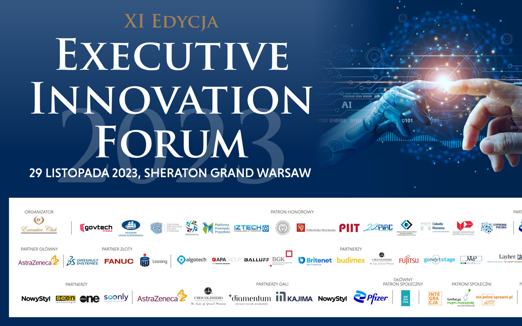 Executive Innovation Forum 2023 jest tuż za rogiem! Już 29 listopada 2023 roku w hotelu Sheraton Grand Warsaw!