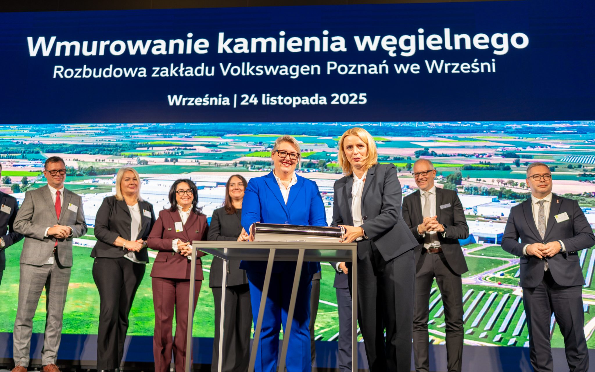 Fabryka Volkswagen Poznań we Wrześni: Wmurowano kamień węgielny pod nowe hale do produkcji elektrycznego Craftera